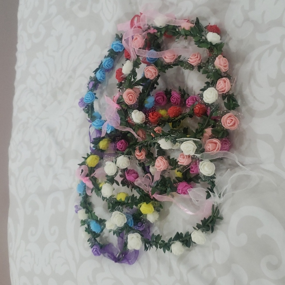 QTY 10 Wedding Floral Headband Women Flower Head Wreath Bride